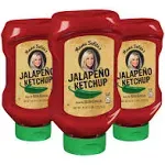 Mama Selita's Red Gold Jalapeno Tomato Ketchup, Gluten Free, No Drip Easy Squeeze 20 Ounce Bottles, 3-Pack