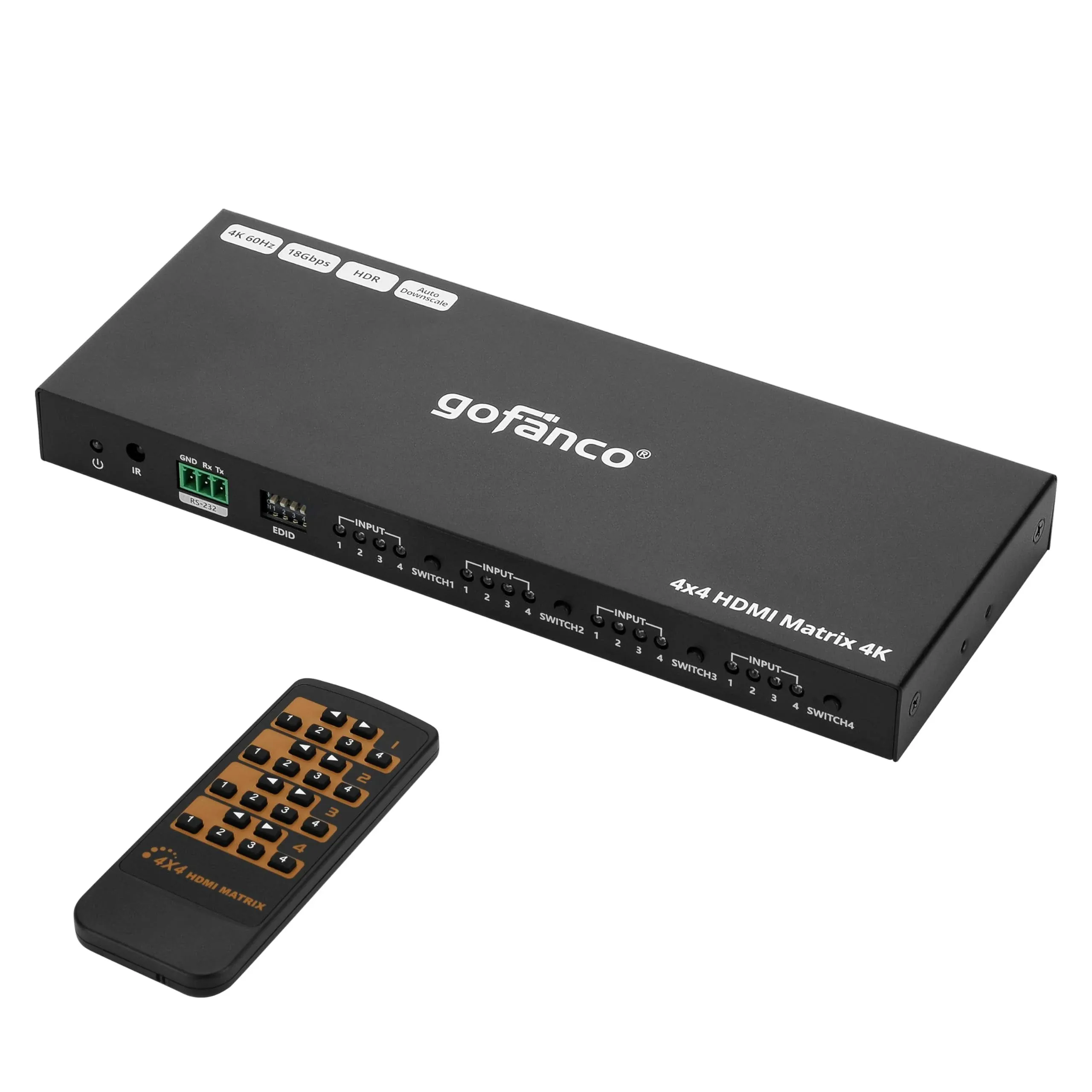 gofanco 4K 4x4 HDMI Matrix Switch