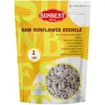 SUNBEST Raw Sunflower Seed Kernels 2 Lb, Unsalted, Unroasted in Resealable Bag (32 oz)