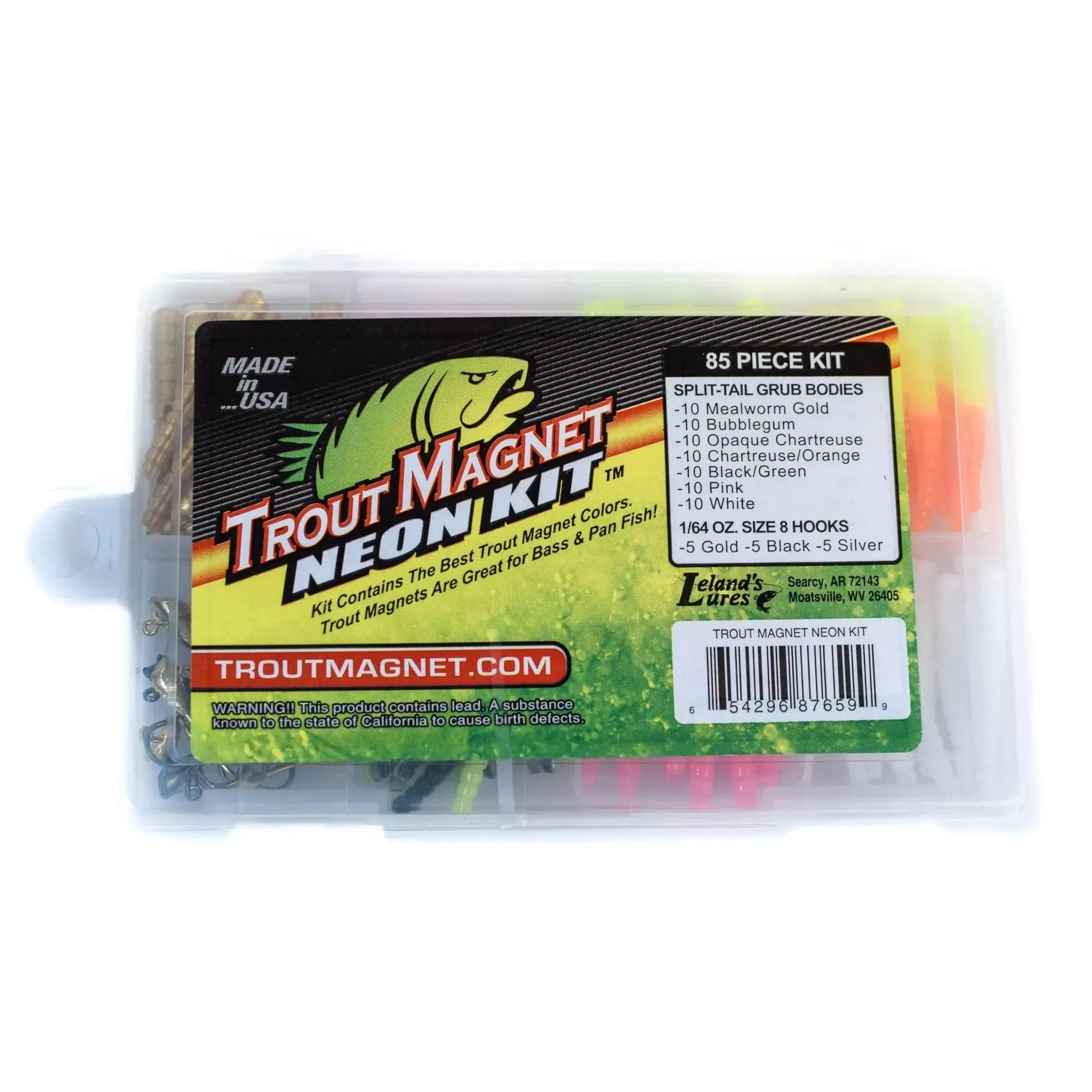 Leland’s Lures Trout Magnet Fishing Kit Neon 1/64 oz 85 Package - 87659