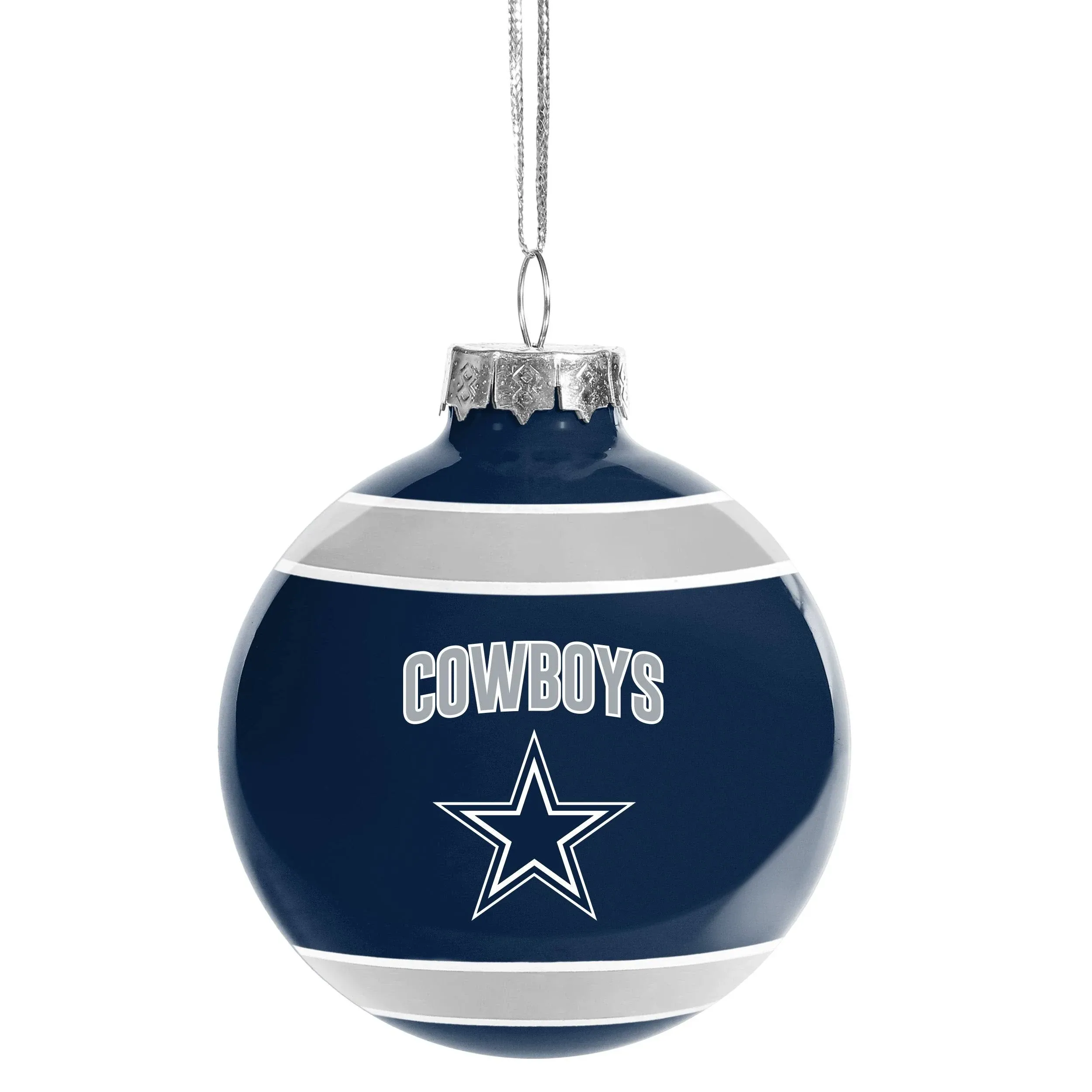 Dallas Cowboys FOCO Glass Ball Ornament