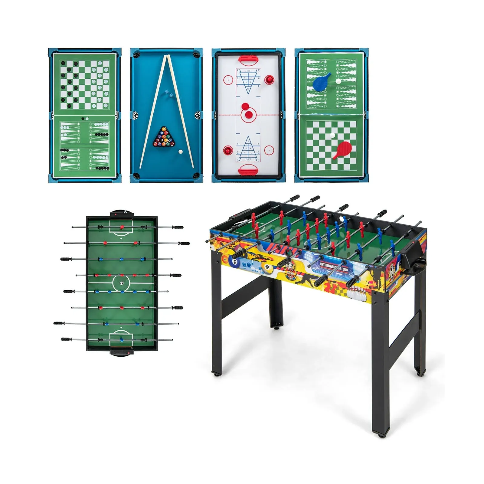 Giantex 12-in-1 Multi Game Table, 48 Inch Combination Game Tables with Foosball, Hockey, Ping Pong, Pool, Chess, Bowling, Checkers, Shuffleboard, Combo Game Table Set for Adults Kids