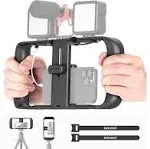 Neewer Smartphone Video Rig, Phone Video Stabilizer Grip Vlogging Cage with Cold Shoe Tripod Mount, Phone Rig for Videomaker Film Maker Video Grapher