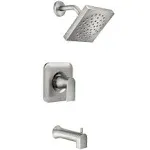 Moen Genta Single-Handle 1-Spray Tub and Shower Faucet in Spot Resist Brushed Nickel (Valve Included)