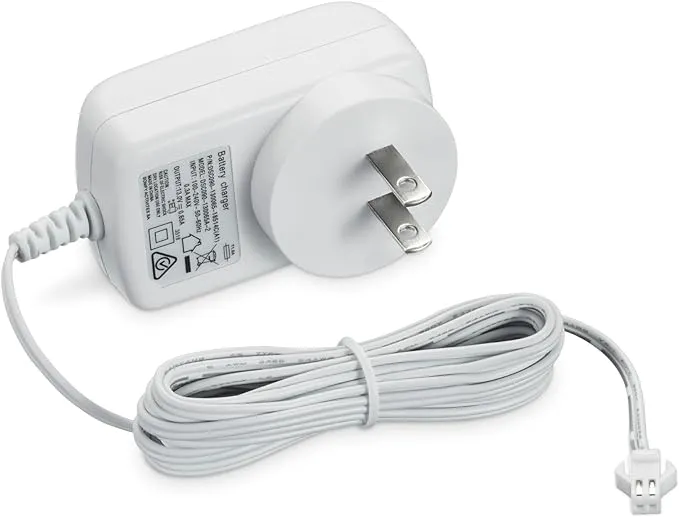 Somfy Sonesse Charger Plug-in for ST30 & R28 Motors - Compact Lithium-ion, 8-Hour Charge, 100-240V Input, 13.3V Output, Extended Cable - #9020672