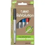 Bic Revolution Permanent Markers Fine Bullet Tip Assorted Colors Dozen