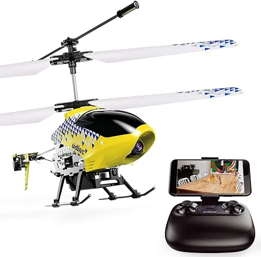 Cheerwing U12S Mini RC Helicopter with Camera Remote Control Helicopter for Kids and Adults, Yellow