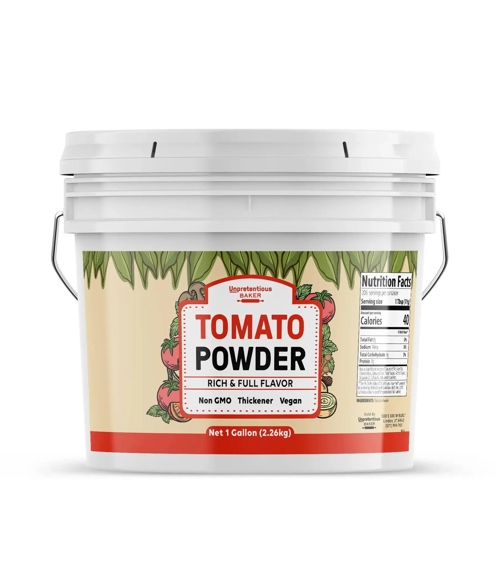 Unpretentious Tomato Powder, 1 Gallon, Sauces & Soups, Thickener, Rich & Full Flavor