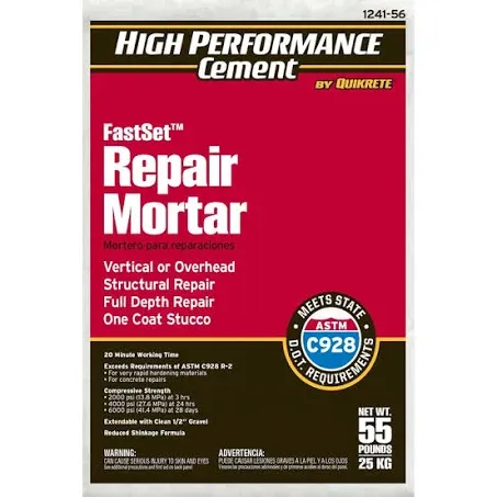 Quikrete Fastset Gray Mortar Repair 55 lb.