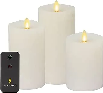 Scented Flameless Candle (Set of 3) Luminara Color: White