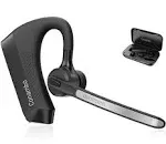 Conambo K21 Bluetooth Headset V5.1, Bluetooth Earpiece with CVC 8.0 Dual Mic Noise Cancelling Wireless Headset 16Hrs Talking Time Handsfree Headset for iOS Android Cell Phone, Trucker, Office Work