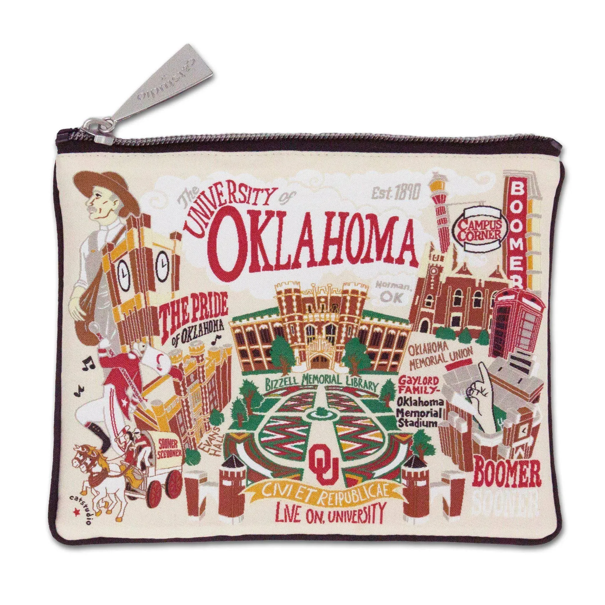 Catstudio Oklahoma University of Collegiate Zip Pouch