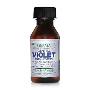 Germa Gential Violet First Aid Antiseptic. Disinfectant for Cuts &amp; Scrapes. 1 oz