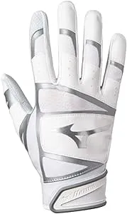 Mizuno B-303 Baseball Batting Gloves | Pair | Adult and Youth | Full Grain Leather Palm | AirMesh Inserts | QuikAdjust Wrist Tab