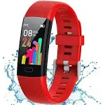 Inspiratek Kids Fitness Tracker for Girls and Boys Age 5-16 (5 Colors)- Waterproof Fitness Watch for Kids with Heart Rate Monitor, Sleep Monitor, Calorie Counter and More - Kids Activity Tracker (Red)