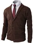 H2H Mens Casual Comfortable Fit Cardigan Sweater Shawl Collar Soft Fabric