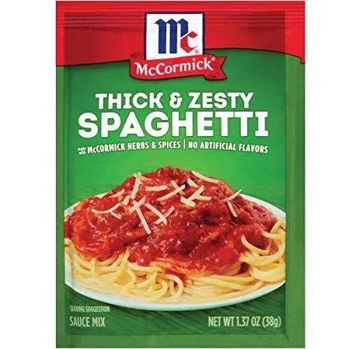 McCormick Thick &amp; Zesty Spaghetti Sauce Mix 1.37 oz Pack of 12