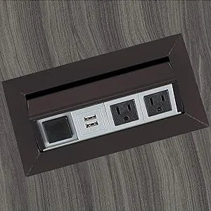 Safco Power Module ? 2 Power Outlets, 1 Data Outlet, USB Power