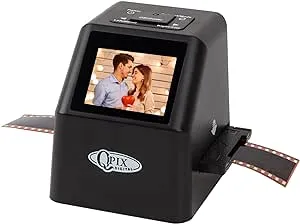 Digital Film & Slide Scanner Converts 35mm 110 135 126KPK Super 8 & 8mm Film Negatives & Slides To High-Resolution 22 MP JPEG Images, Built-in 128MB