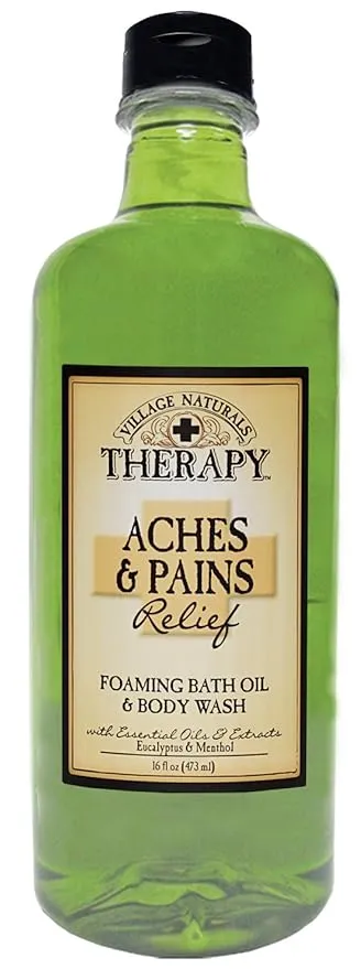 Village Naturals Therapy Aches + Pains Muscle Relief Foaming Bath Oil & Body Wash