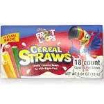 2024 Kellogg's Cereal Straws Froot Loops Edible Breakfast Straw Alternatives for Milk, 90's Childhood Nostalgic Treat for Drinking and Eating, Cereals for Kids, Pack of 3, 18 Count