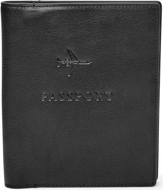 Fossil Men's RFID-Blocking Leather Passport Case Wallet for Men