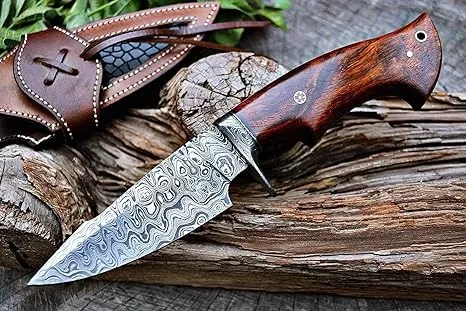 BIGCAT ROAR Damascus Hunting knife w/ Sheath 10" EDC Survival  Deer Hunter  | eBay