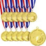 Juvale 12 Pack Soccer Award Medals for Adults - Team Participation Trophies