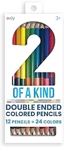 Ooly Double-Ended Colored Pencils [Set of 12], 12 Colored Pencils with 24 Colors, Drawing & Coloring Pencils for Kids and Adults, Colorful School Supplies for Arts and Crafts, [Double-Ended]