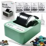 BRYTE Rock Tumbler Mint, 3 Speeds & Digital 9-Day Polishing Timer, Dual Injection, Self-Cooling Premium Motor, Professional Grade Rock Polisher Kit, Ideal for Kids & Adults