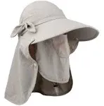 Women's UPF+50 Sun Visor Detachable Flap Hat Foldable Wide Brimmed UV Protection Face Mask Hat