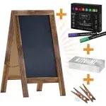 Flash Furniture 40 x 20 in. Canterbury Rustic Wooden Indoor & Outdoor A-Frame Magnetic Chalkboard Sign Set Brown