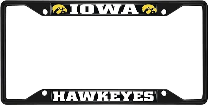 Iowa Hawkeyes Black License Plate Frame