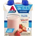 Atkins Gluten Free Protein-Rich Shake, Strawberry, Keto Friendly, 3/4ct Packs (Ready to Drink)