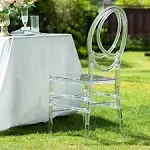 Efavormart Stackable Clear Acrylic Phoenix Chiavari Ghost Chair, Transparent Resin Armless Oval Back Chair, Size: Pack of 1