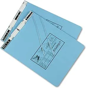 Pressboard Hanging Data Binder, 9-1/2 x 11, Unburst Sheets, Light Blue