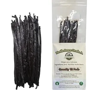 12 Large Vanilla Beans For Making Vanilla Extract Grade A - NON-GMO Planifolia Vanilla Beans Bulk, 6-8 Inches Vanilla Beans For Making Vanilla Extract Grade A+