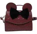 Loungefly Disney Minnie Mouse Quilted Crossbody Satchel Handbag Purse