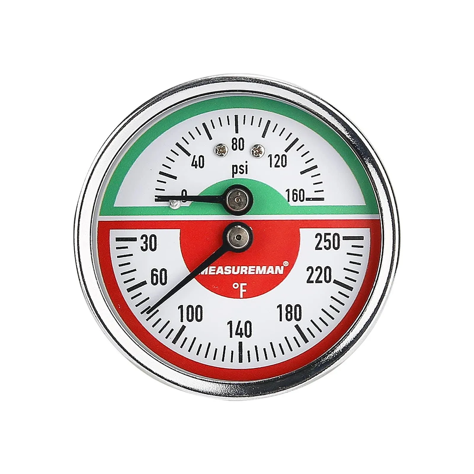 Roastove Tridicator Thermo-Manometer 2-1/2" Silicone Oil Filled 0-160psi/30-250 deg F