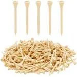 300 Pack Bamboo Golf Tees in Bulk (2 3/4 inch, Natural Wood Color) Premium 