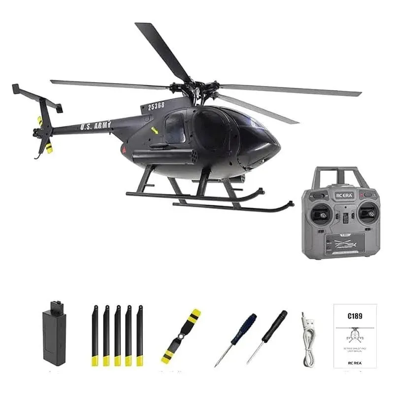 YX C189 MD500E 150-size 6-Axis Gyro Stabilized RTF Scale Helicopter w/ Weapons - Black