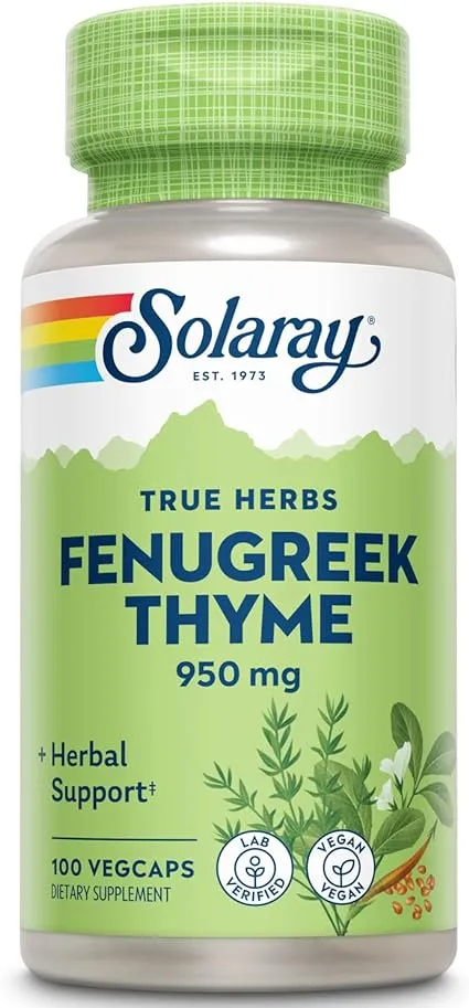 True Herbs, Fenugreek Thyme, 950 mg, 100 VegCaps, Solaray