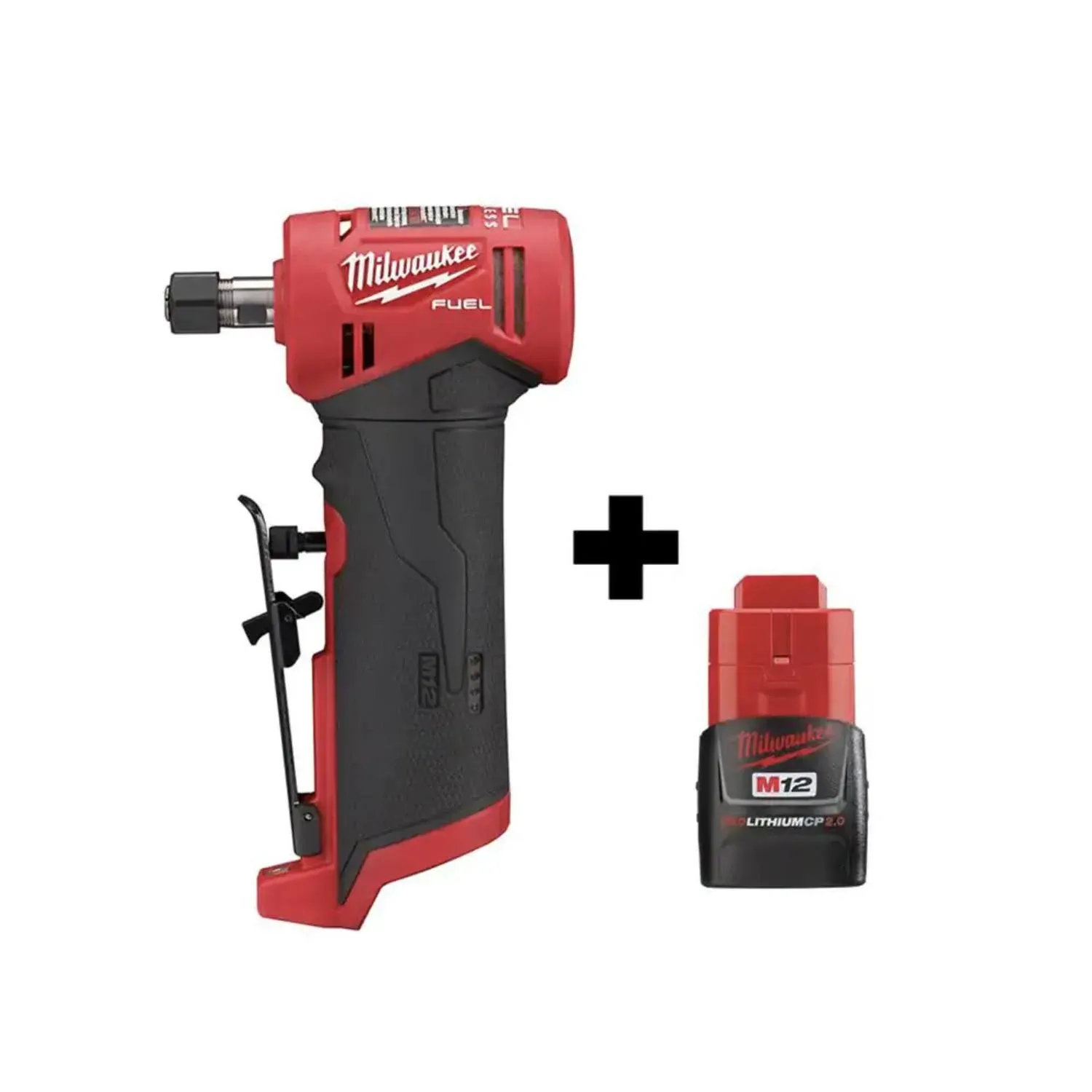 Milwaukee M12 FUEL 12V Lithium-Ion Brushless Cordless 1/4 in. Right Angle Die Grinder (Tool-Only) with Accessories