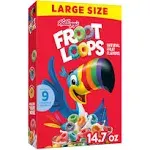 Kellogg's Froot Loops Cereal, Multigrain, Sweetened, Large Size - 14.7 oz