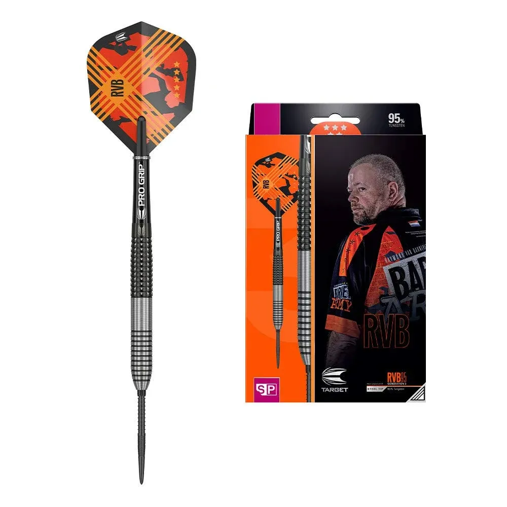 Target Darts Raymond Van Barneveld RVB 95 Gen 3 21G 95% Tungsten Swiss Point Steel Tip Darts Set