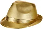 Stunning Gold Velour Fedora Hat - 5" x 12" - Stand Out in the Crowd - Perfect Accessory for All Occasions, 1 Pc