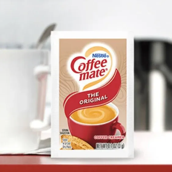 Coffee mate Original 3 Gram Single Serve Powdered Creamer Packets (Pack of 100) with By The Cup Sugar Packets