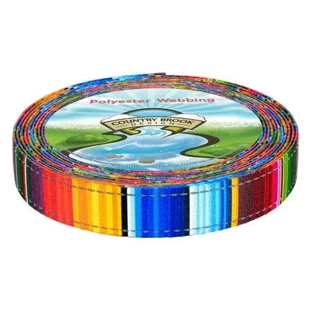 Country Brook Design 1 inch Serape Reflective Polyester Webbing, 5 Yards