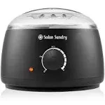 Salon Sundry Portable Electric Hot Wax Warmer Machine for Hair Removal - Black with Clear Lid