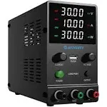 DC Power Supply Variable, 0-30V 0-10A Adjustable Switching DC Regulated Bench Power Supply with Encoder Knob, Output On/Off Switch, 4-Digit LED Display, 5V/2A USB Charging Port - SPS-3010H